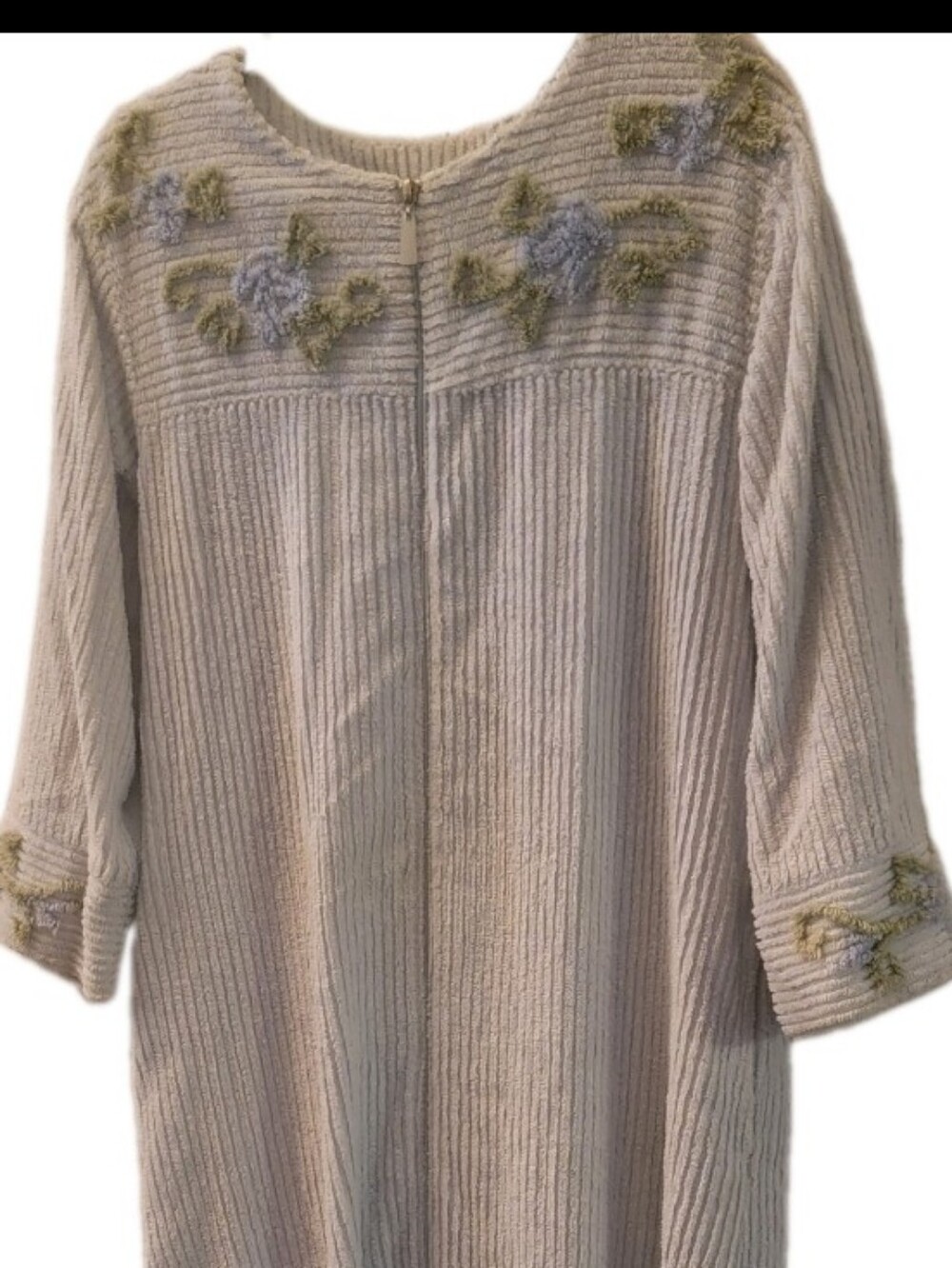 Vintage Stan Herman Floral Chenille Robe Zip Front
